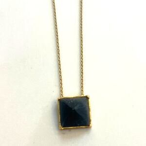 Alexis Bitter Black | Gray Pyramid Lucite Pendant on Goldtone chain